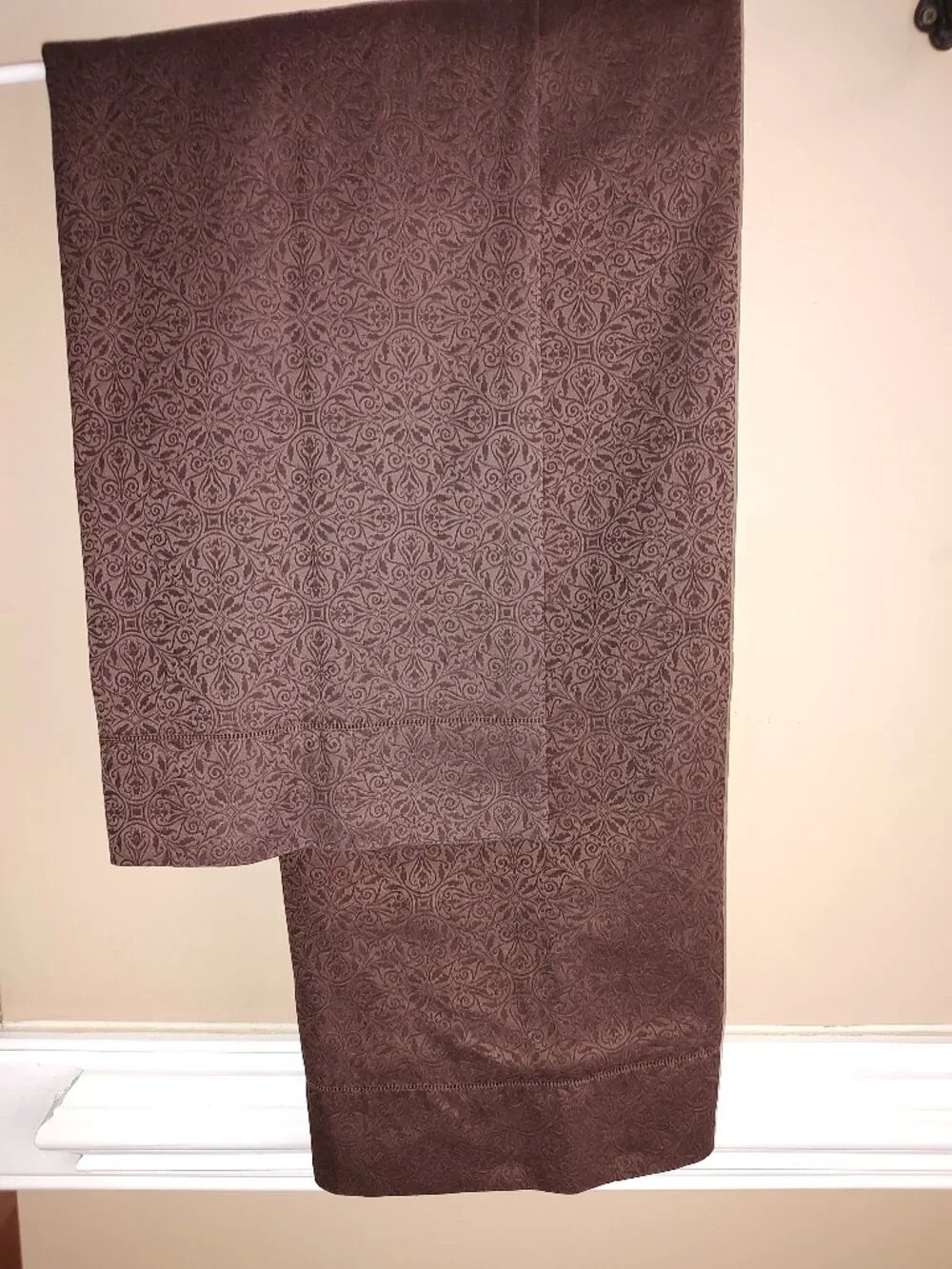 SFERRA ILARIA STANDARD SHAMS 100% EGYPTIAN COTTON 590TC HEMSTITCH FLANGE DK BRN